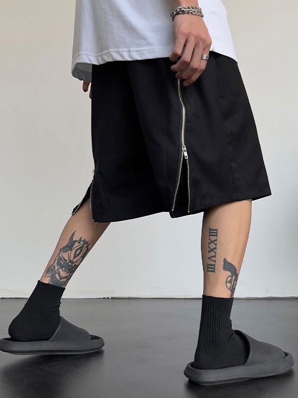 Shorts de chándal con cremallera en la espalda para hombre-3