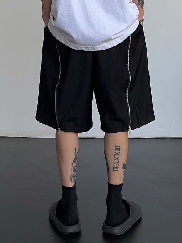 Shorts de chándal con cremallera en la espalda para hombre-2