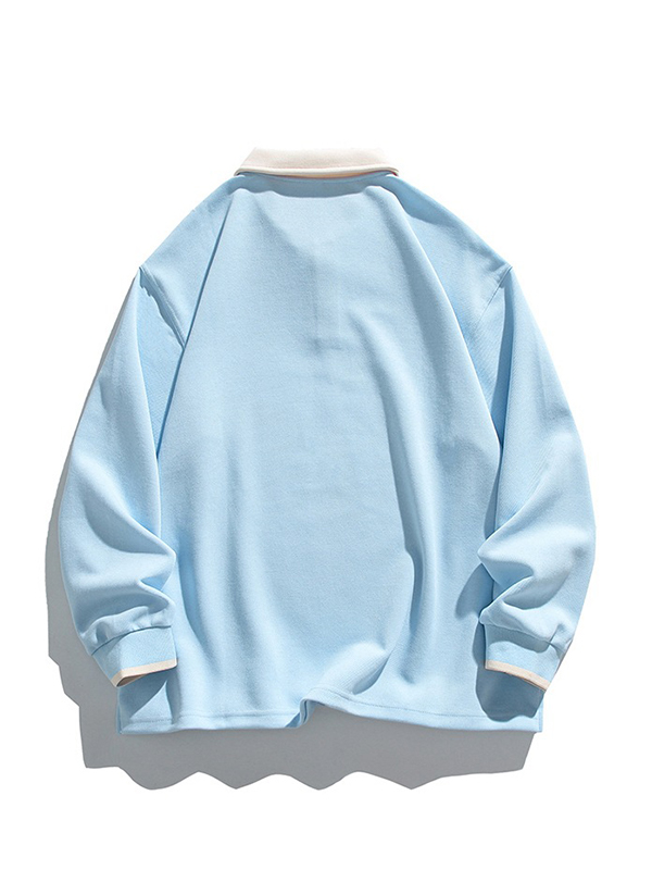 Sudadera de hombre con cuello de solapa unicolor-1
