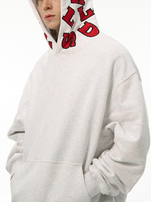 Sudadera con capucha extragrande con estampado de letras y bordado para hombre-1
