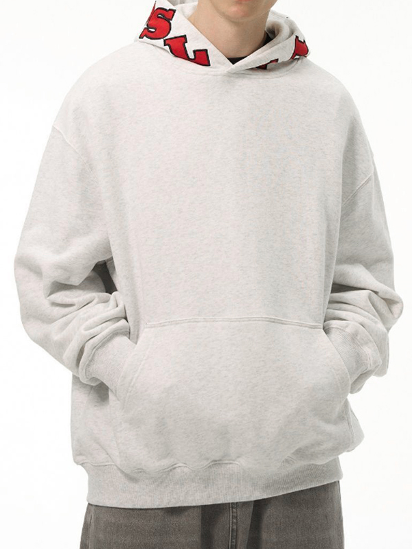 Sudadera con capucha extragrande con estampado de letras y bordado para hombre-2