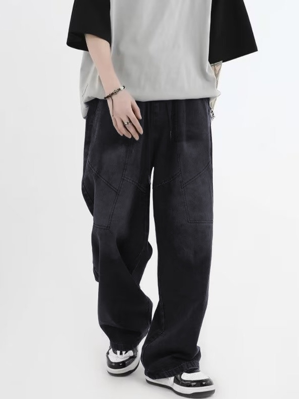 Vaqueros holgados con cordón y cintura elástica ombre para hombre-2