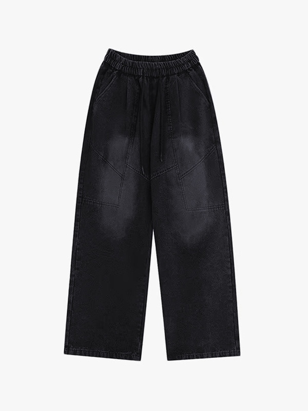 Vaqueros holgados con cordón y cintura elástica ombre para hombre-3
