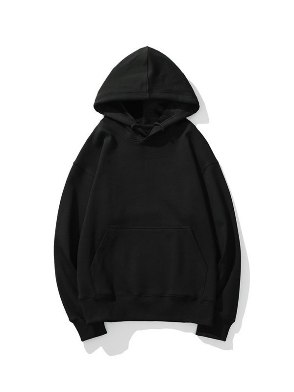 Sudadera con capucha de color liso para hombre-1