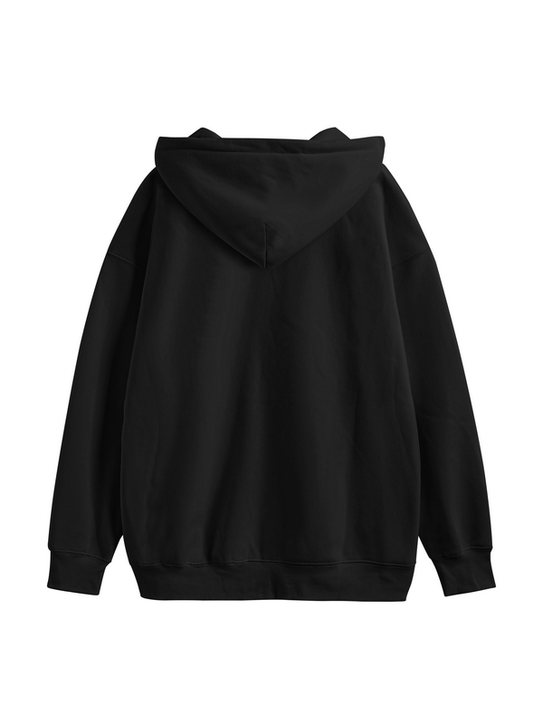 Sudadera con capucha extragrande con cordón de color liso para hombre-1