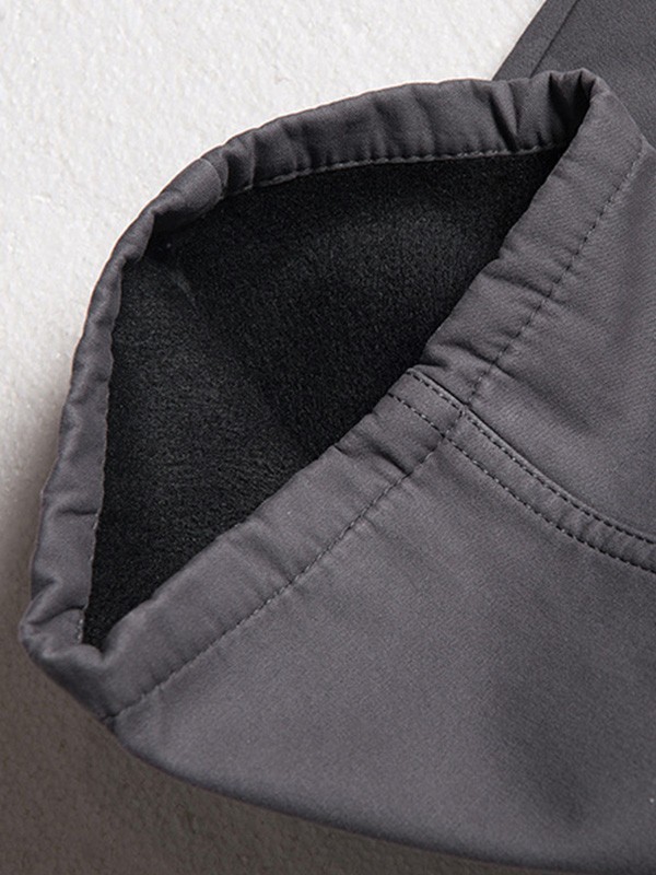 Pantalones cargo casuales con forro polar para hombre-5