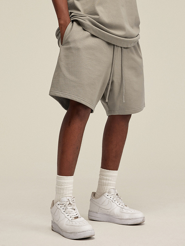 Pantalones cortos deportivos sueltos informales lisos para hombre-1